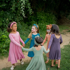 Long Sleeve Twirl Dress in Apple Blossom