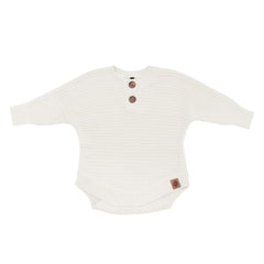 Chunky Knit Romper in Oat