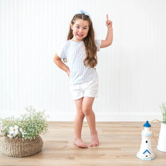 Toddler Basic Tee in Small Mist Stripe