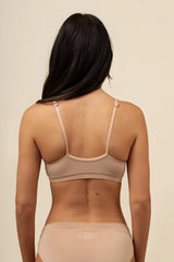 Women's Cross Front Bralette in Chai