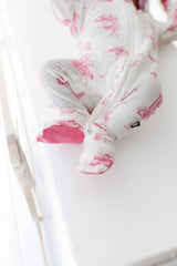 Zippered Footie in Toile Ballet