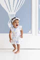 Twirl Bodysuit Dress in Toile Safari