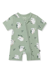 Zipper Shortall Romper in Koala