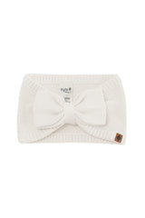 Chunky Knit Bow Headband in Oat
