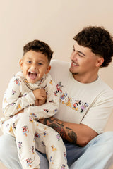Men's Crew Neck Tee in Mickey and Friends on Ecru