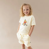 Short Sleeve Jogger Set in Winnie the Pooh on Chamomile