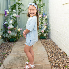 Toddler Biker Short Set in Breeze