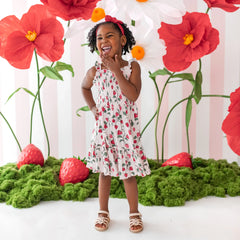 Smocked Dress in Strawberry Fields