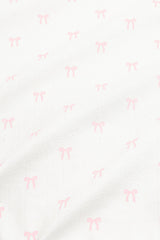 Pointelle Zippered Footie in Sweet Pink Bow