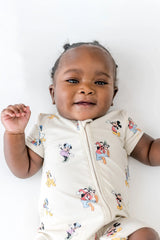 Zipper Shortall Romper in Mickey Mouse and Friends