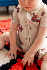 Zipper Shortall Romper in Spider-Man
