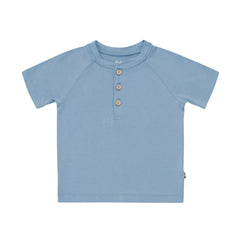 Short Sleeve Toddler Henley Tee in Slate