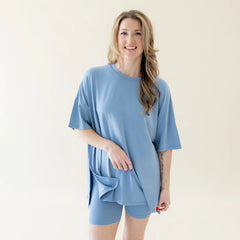 Women’s Biker Short Set in Slate