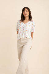 Women's Relaxed Fit V-Neck in Tulip