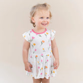 Twirl Bodysuit Dress in Tulip