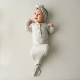 Knotted Gown with Bow Set in Oat
