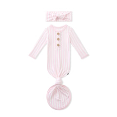 Knotted Gown with Bow Set in Small Sakura Stripe