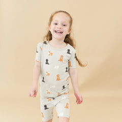 Short Sleeve Pajamas in Fluffy Dog