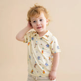 Toddler Short Sleeve Polo in Winnie the Pooh Celebration