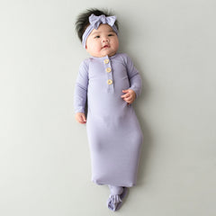 Knotted Gown with Bow Set in Taro