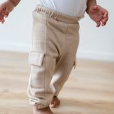 Fleece Cargo Pants in Almond