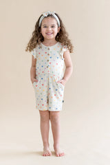 Flutter Sleeve Romper in Pastel Mickey Mouse