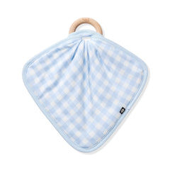 Lovey in Gingham Breeze with Removable Wooden Teething Ring