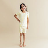 Short Sleeve Pajamas in Gingham Chamomile