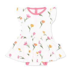 Twirl Bodysuit Dress in Tulip