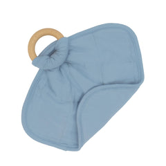 Lovey in Slate with Removable Wooden Teething Ring