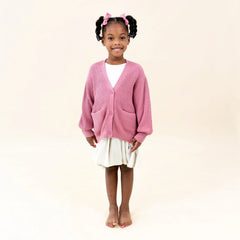 Chunky Knit Oversized Cardigan in Apple Blossom