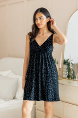 Women's Nightgown in Midnight Leopard