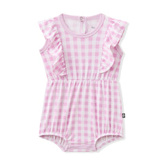 Bubble Romper in Gingham Thistle