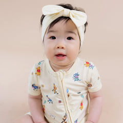 Zipper Shortall Romper in Winnie the Pooh Celebration