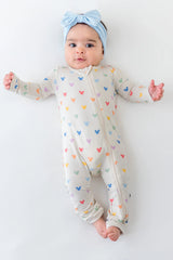 Zippered Romper in Pastel Mickey Mouse