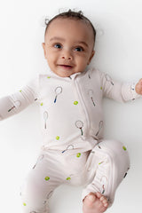 Zippered Romper in Tennis