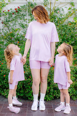 Women’s Biker Short Set in Thistle