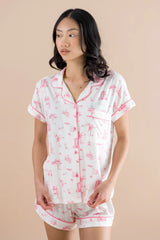 Women's Short Sleeve Pajama Set in Toile Ballet