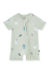 Zipper Shortall Romper in Soccer