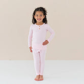 Ribbed Henley Set in Sakura