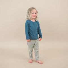 Long Sleeve Toddler Crew Neck Tee in Atlantic