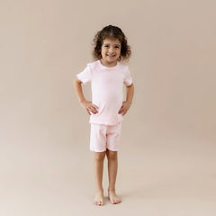 Pointelle Short Sleeve Set in Sakura