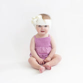 Smocked Bubble Romper in Poi