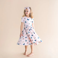 Twirl Dress in Blush Butterfly