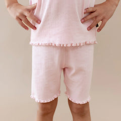 Pointelle Short Sleeve Set in Sakura