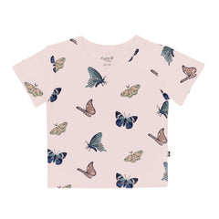 Toddler V-Neck Tee in Blush Butterfly