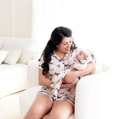 Women’s Short Sleeve Pajama Set in Blush Butterfly