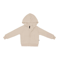 Fleece Zip Up Hoodie in Almond