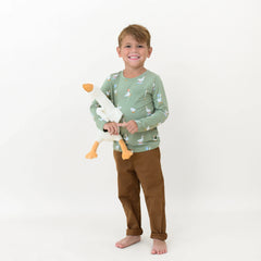 Long Sleeve Toddler Crew Neck Tee in Silly Goose