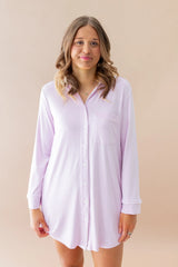 Long Sleeve Women’s Nightshirt in Thistle